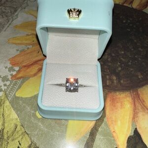 Sterling silver 5ct cushion cut engagement ring size 6.5